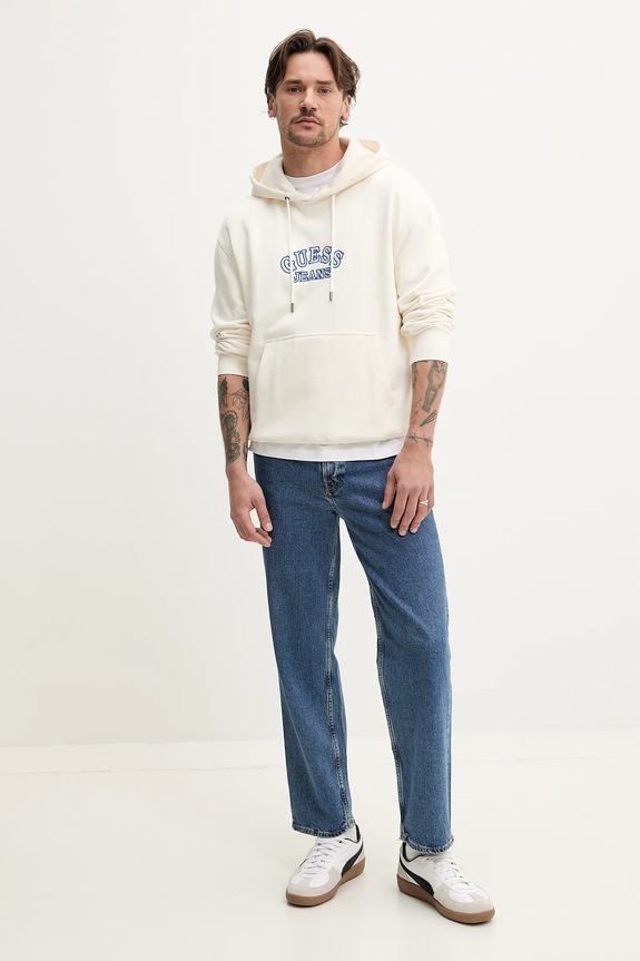 Pamučna dukserica Guess Jeans M5GQ40.KCTY1 bež SS25