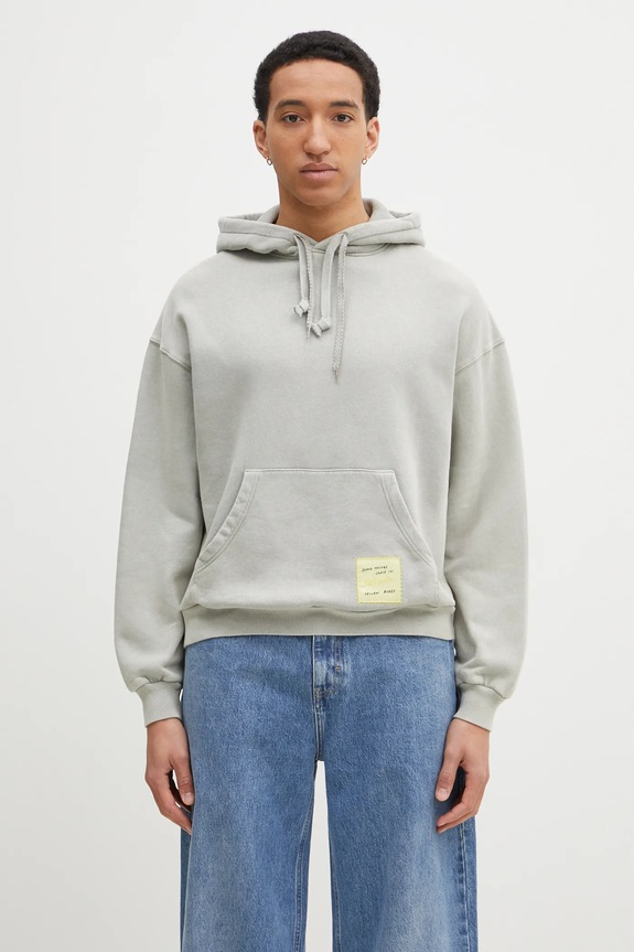 Хлопковая кофта Axel Arigato Patch Washed Hoodie с капюшоном зелёный A2993002