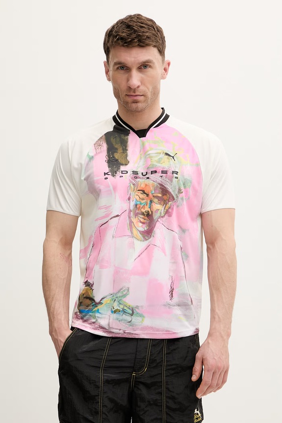 Puma t-shirt PUMA x KIDSUPER Graphic Jersey mintás rózsaszín 629512