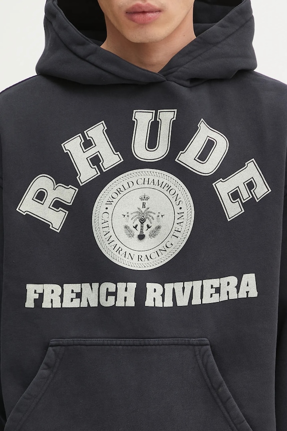 RHUDE cotton sweatshirt French Riviera black RHPS25HO04012