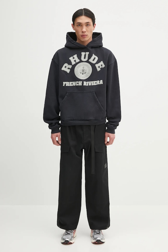 RHUDE cotton sweatshirt French Riviera RHPS25HO04012 black