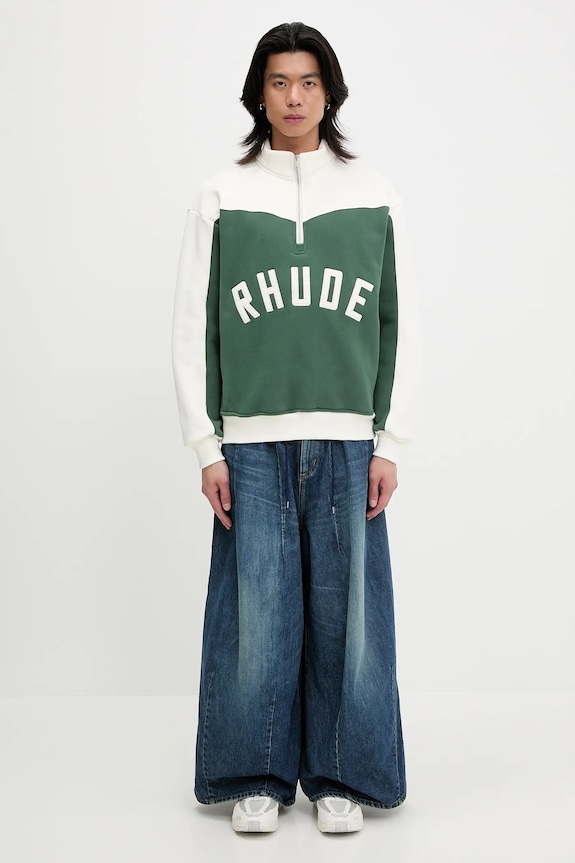 RHUDE felpa in cotone Monaco RHSS25SW01012 verde
