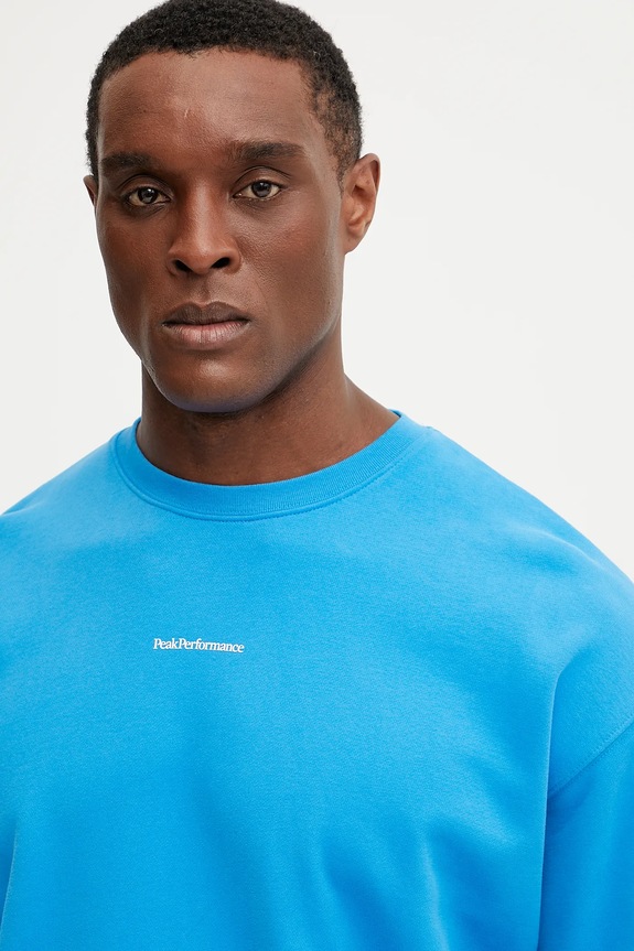 Peak Performance bluza bawełniana niebieski G80275