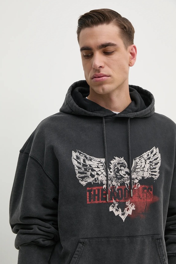 Pamučna dukserica The Kooples siva HSWE30005K