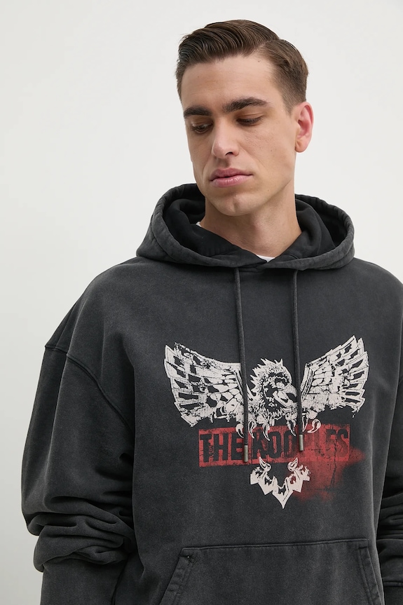 Pamučna dukserica The Kooples siva HSWE30005K