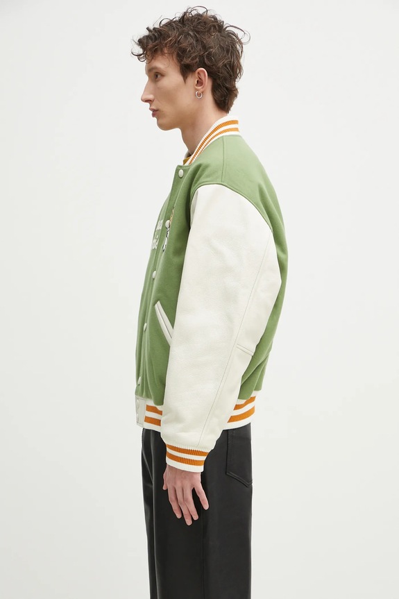 Bunda bomber s prímesou vlny Kenzo x Verdy FF58BL1509OH.48 zelená SS25