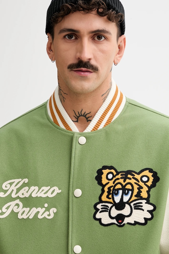 Kenzo jacheta bomber din amestec de lana x Verdy verde FF58BL1509OH.48