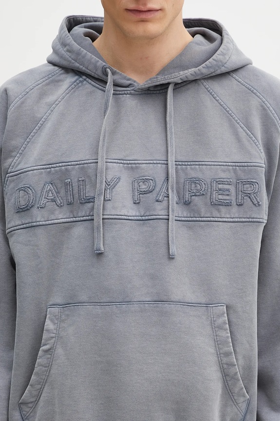 Памучен суичър Daily Paper Garment Wash Hoodie сив 2511164