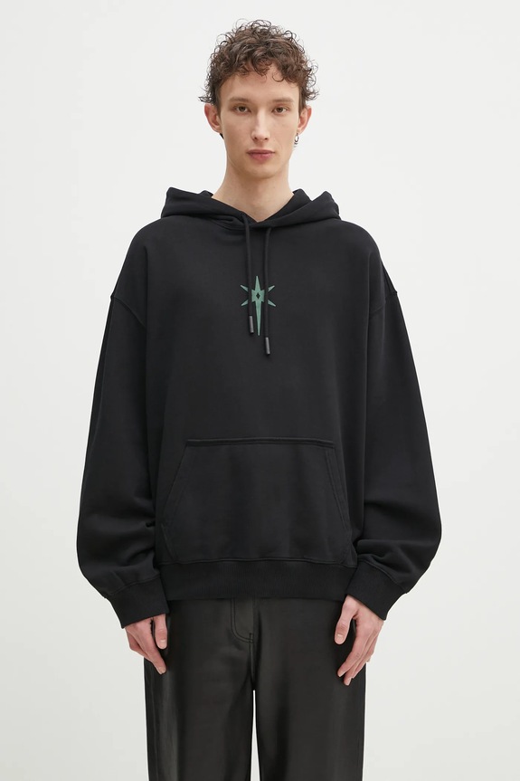 Marcelo Burlon cotton sweatshirt County Goth Boxy Hoodie Black Deep Green cotton black CMBB10CS25FLE0021052