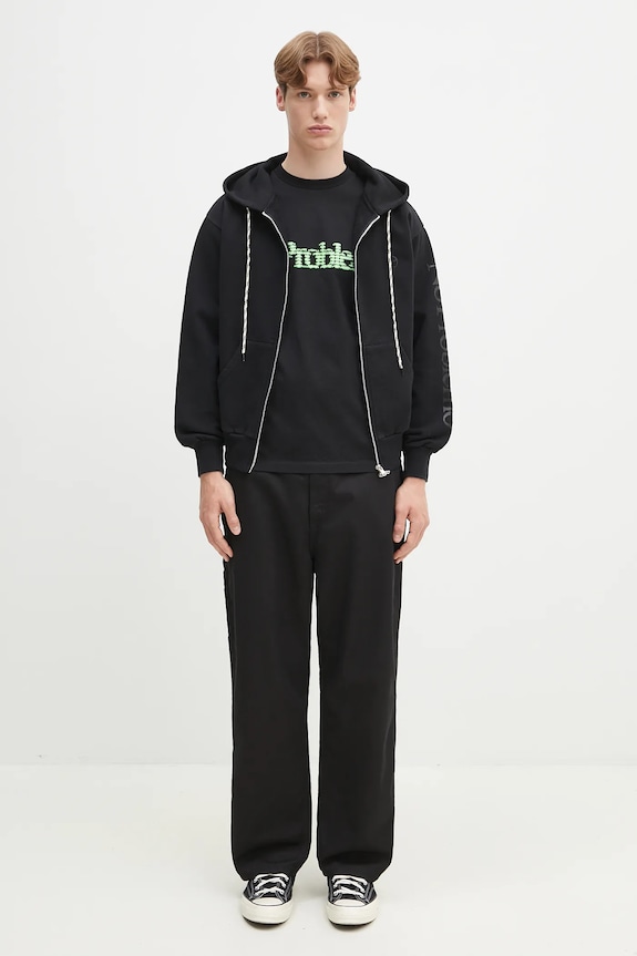 Bavlněná mikina No Problemo Alien-O Zip Through Hoodie NP2003003 černá