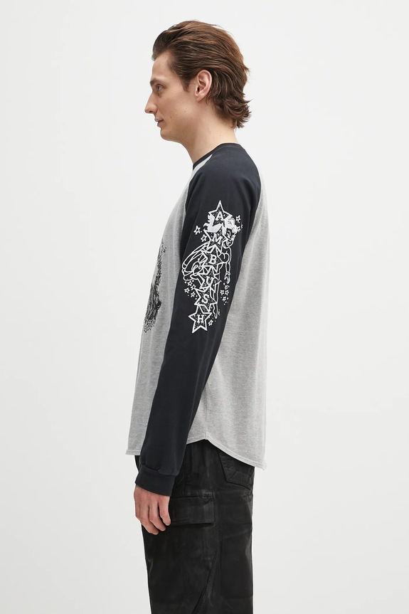Bavlnené tričko s dlhým rukávom AMBUSH Raglan L/S T-Shirt 12115325 sivá SS25