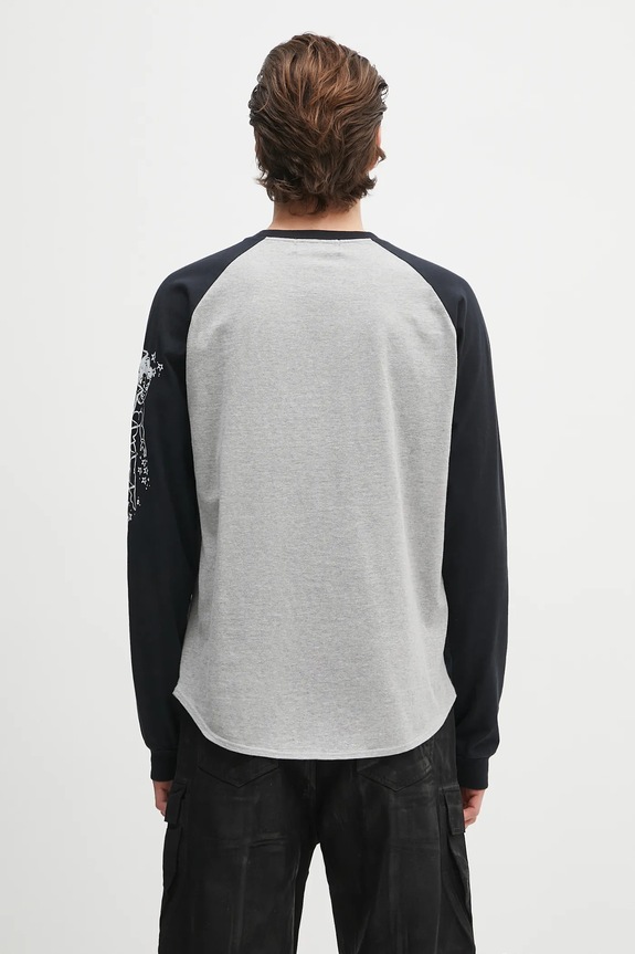 Oblečenie Bavlnené tričko s dlhým rukávom AMBUSH Raglan L/S T-Shirt 12115325 sivá