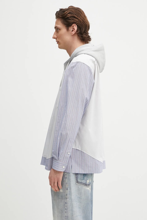 AMBUSH bluză Hooded Shirt 12115312 gri SS25