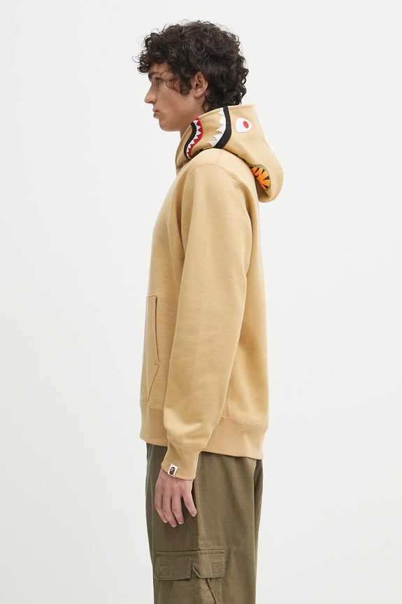 A Bathing Ape felpa in cotone Abc Camo Shark Pullover 1L30114009 verde SS25