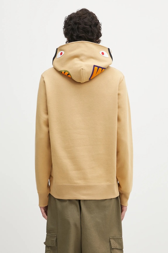 Abbigliamento A Bathing Ape felpa in cotone Abc Camo Shark Pullover 1L30114009 verde