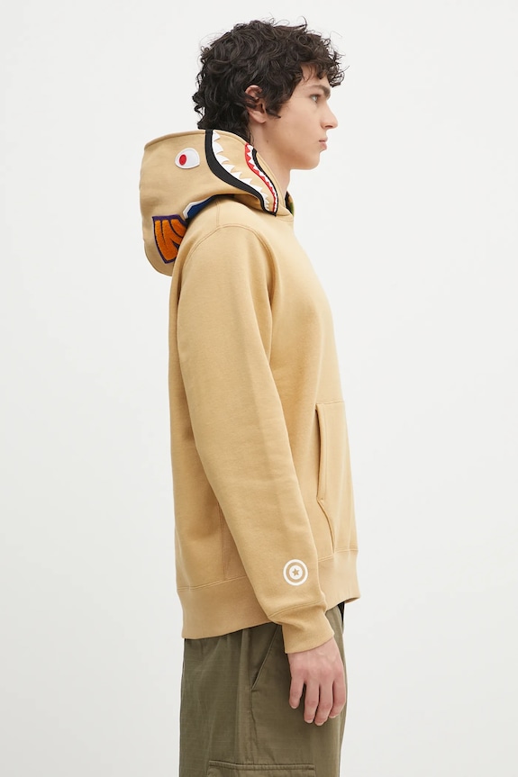 A Bathing Ape felpa in cotone Abc Camo Shark Pullover verde 1L30114009