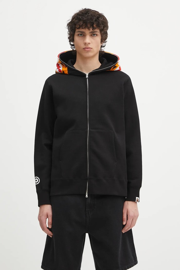 A Bathing Ape cotton sweatshirt Tiger Full Zip cotton black 1L30115006