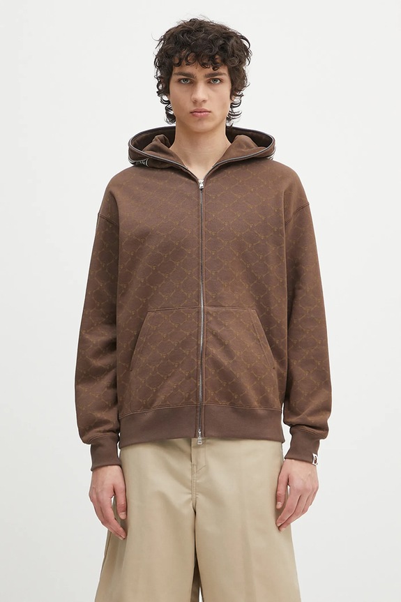 A Bathing Ape cotton sweatshirt College Monogram Relaxed Fit Shark Full cotton brown 1L30115314