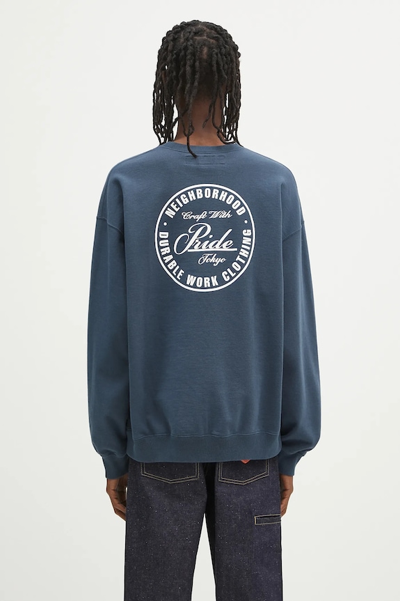 Oblečení Bavlněná mikina NEIGHBORHOOD Classic Sweat Shirt Ls 242FPNH.CSM01 námořnická modř