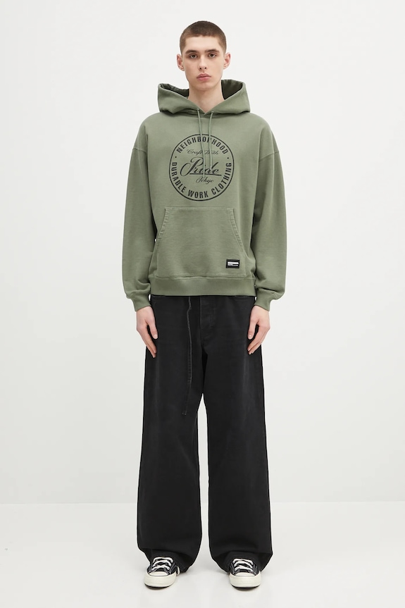 Bavlněná mikina NEIGHBORHOOD Classic Sweat Hoodie Ls 242FPNH.CSM02 zelená