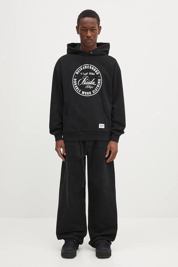 Хлопковая кофта NEIGHBORHOOD Classic Sweat Hoodie Ls 242FPNH.CSM02 чёрный