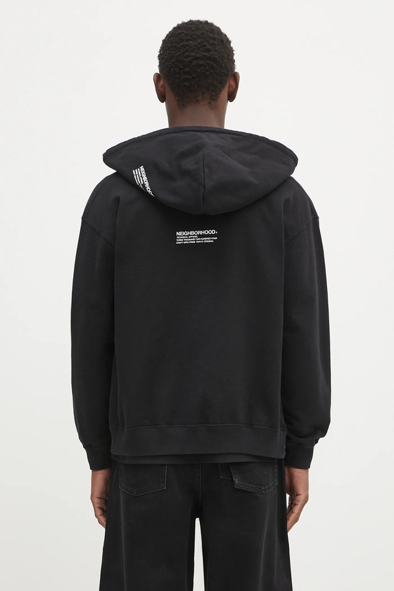 Clothing NEIGHBORHOOD cotton sweatshirt Classic Sweat Zip Hoodie Ls 242FPNH.CSM05 black