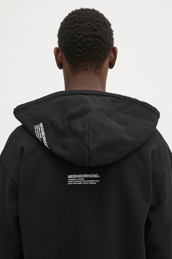 NEIGHBORHOOD cotton sweatshirt Classic Sweat Zip Hoodie Ls 242FPNH.CSM05 black