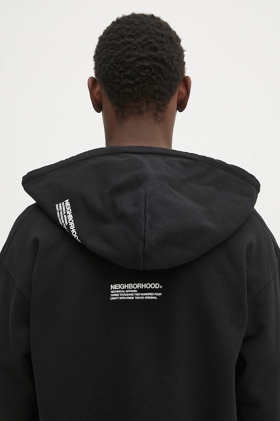 NEIGHBORHOOD cotton sweatshirt Classic Sweat Zip Hoodie Ls 242FPNH.CSM05 black