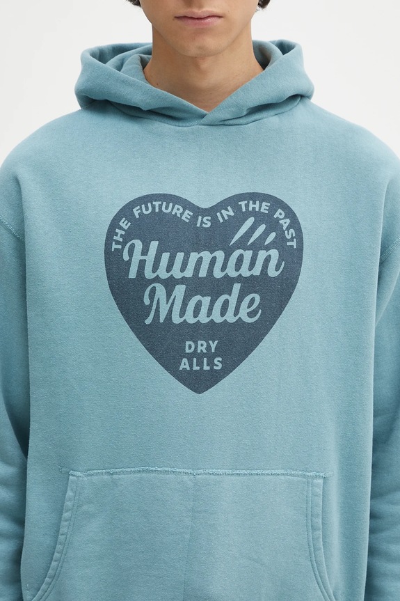 Bavlněná mikina Human Made Tsuriami Hoodie tyrkysová HM29CS015
