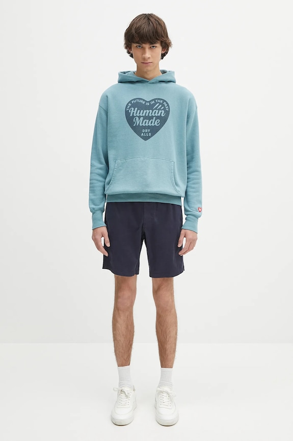 Bavlněná mikina Human Made Tsuriami Hoodie HM29CS015 tyrkysová
