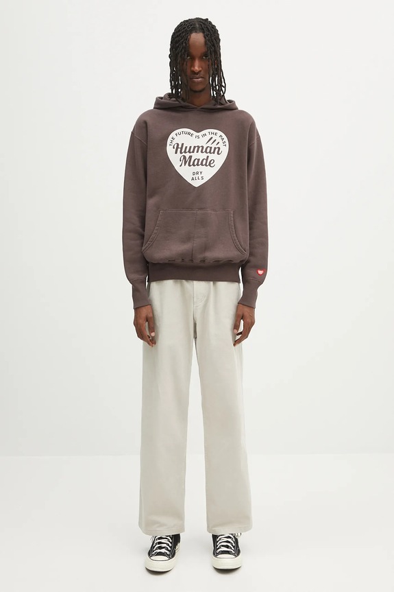 Бавовняна кофта Human Made Tsuriami Hoodie HM29CS015 коричневий