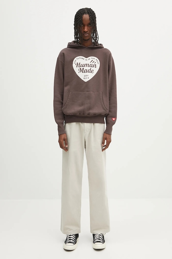 Бавовняна кофта Human Made Tsuriami Hoodie HM29CS015 коричневий