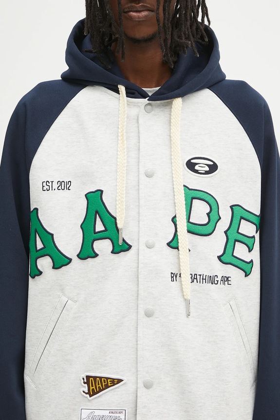 Mikina AAPE Main Zip Up šedá AAPSWMC323XAO