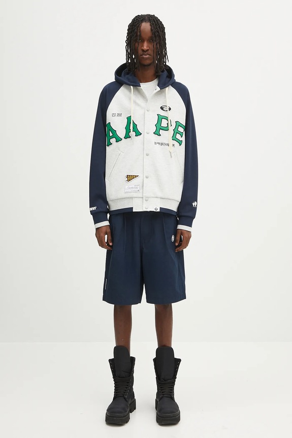 Mikina AAPE Main Zip Up AAPSWMC323XAO šedá