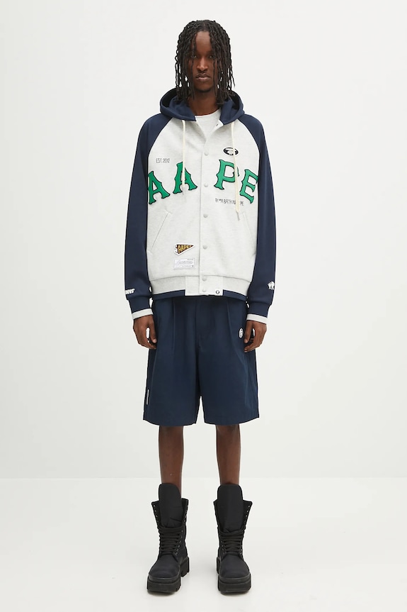 Mikina AAPE Main Zip Up AAPSWMC323XAO šedá