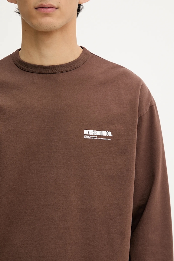 Хлопковая кофта NEIGHBORHOOD Classic Crewneck Ls коричневый 251FPNH.CSM03