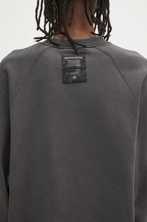 Памучен суичър AAPE Now Crew Neck AAPSWMB320XXN черен