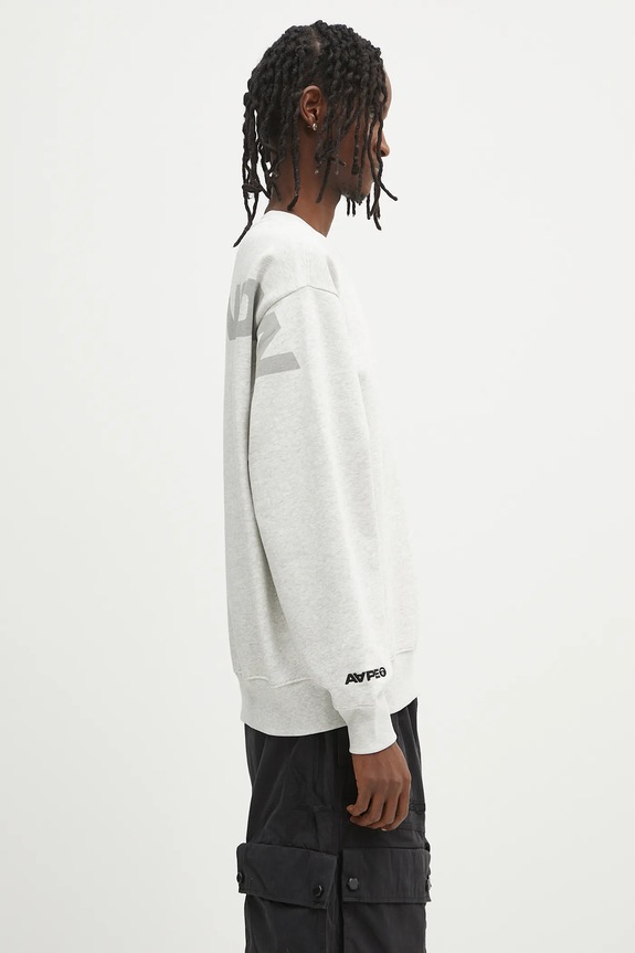 Суичър AAPE Now Crew Neck сив AAPSWMB321XAN