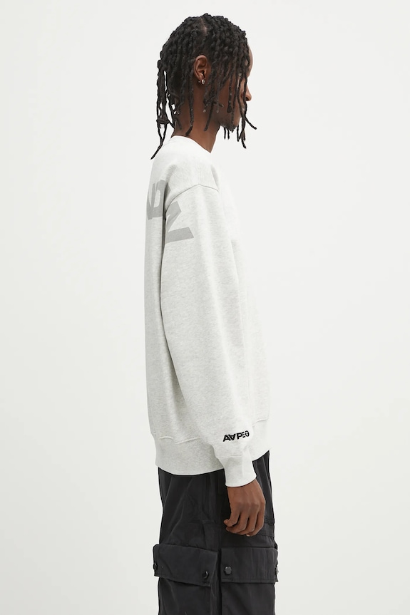 Суичър AAPE Now Crew Neck сив AAPSWMB321XAN
