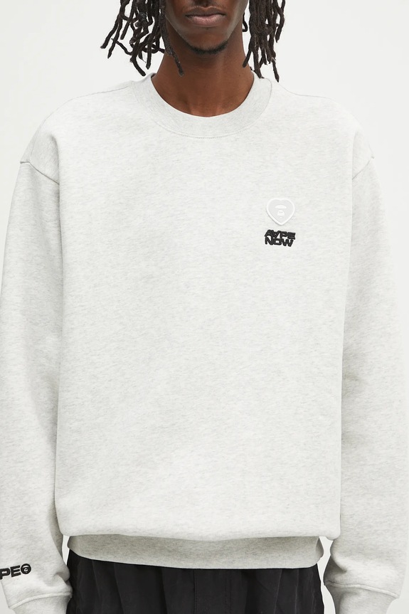 Суичър AAPE Now Crew Neck AAPSWMB321XAN сив