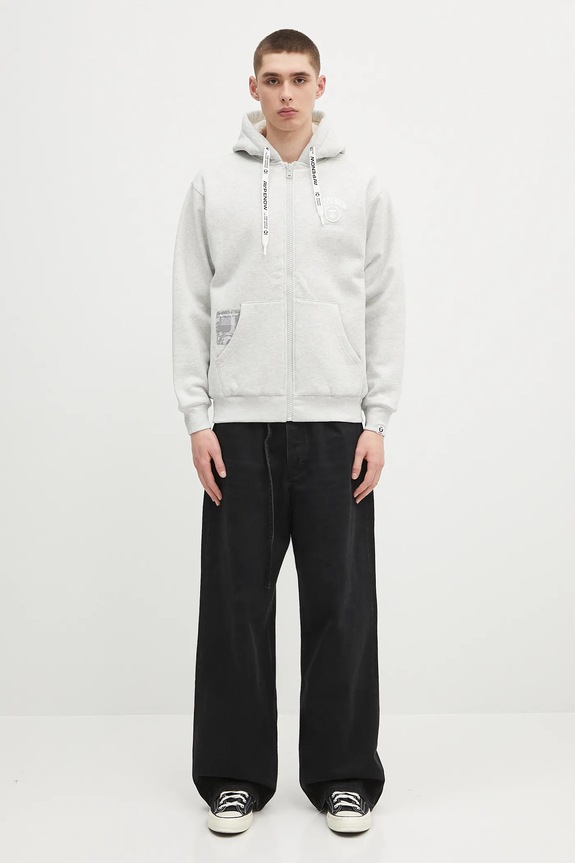 AAPE sweatshirt Now Zip Up AAPSWMB332XAN gray