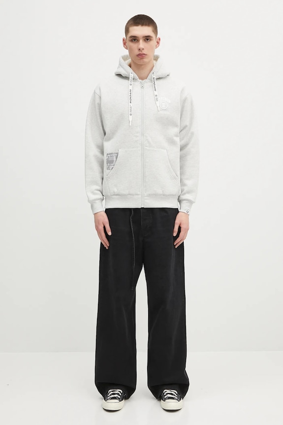 AAPE sweatshirt Now Zip Up AAPSWMB332XAN gray