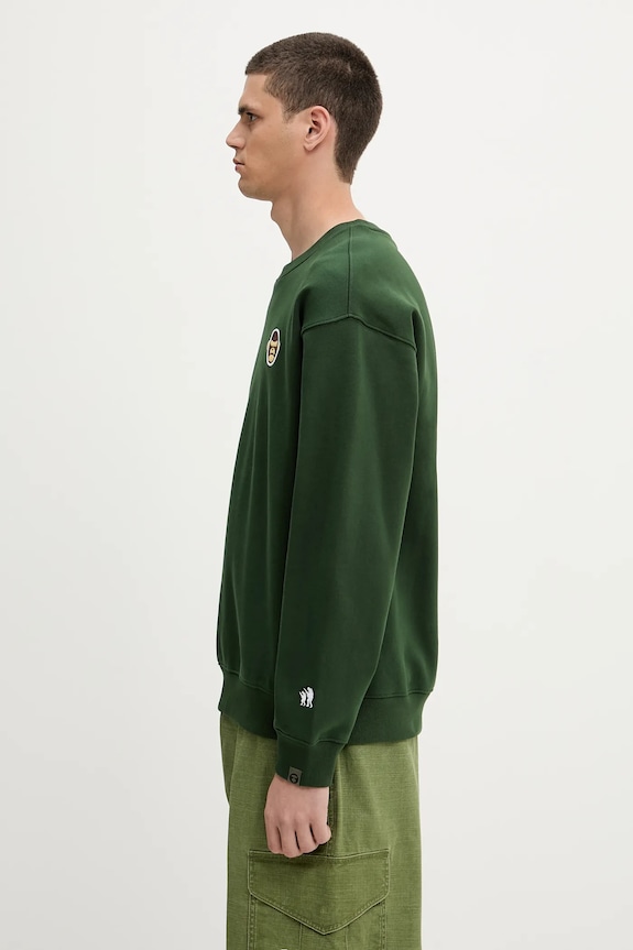Mikina AAPE Aaper Crew Neck AAPSWMB377XXN zelená SS25