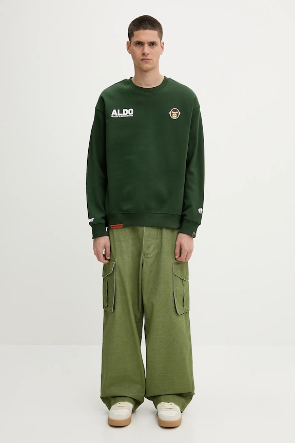 Mikina AAPE Aaper Crew Neck AAPSWMB377XXN zelená