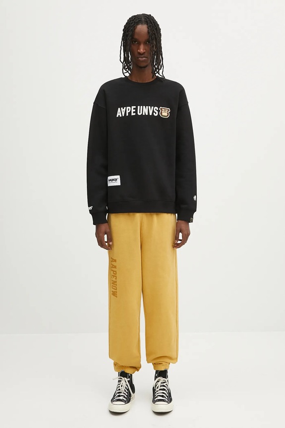 Суичър AAPE Aaper Crew Neck AAPSWMB379XXN черен
