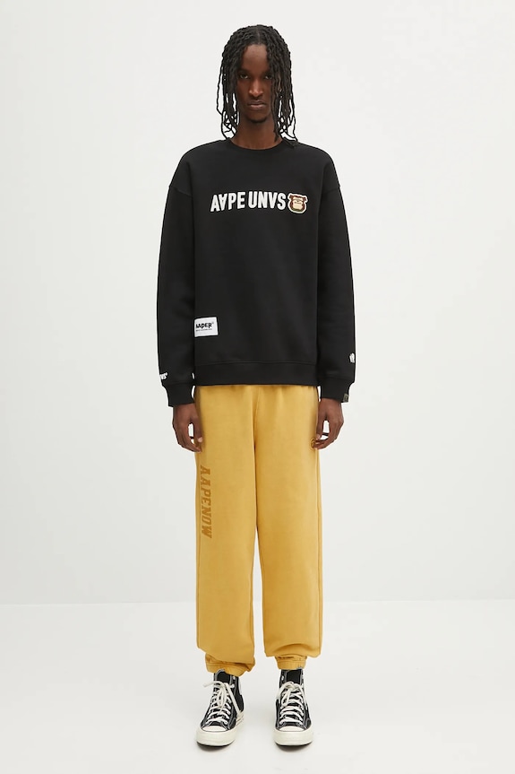 Суичър AAPE Aaper Crew Neck AAPSWMB379XXN черен