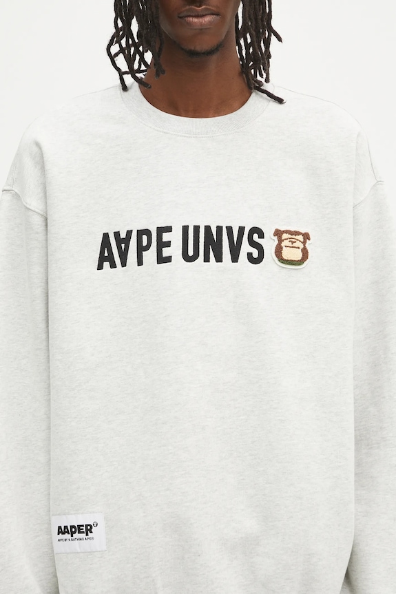 Кофта AAPE Aaper Crew Neck сірий AAPSWMB379XAN