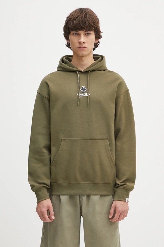 Dukserica AAPE Now natpis zelena AAPSWMB323XXN
