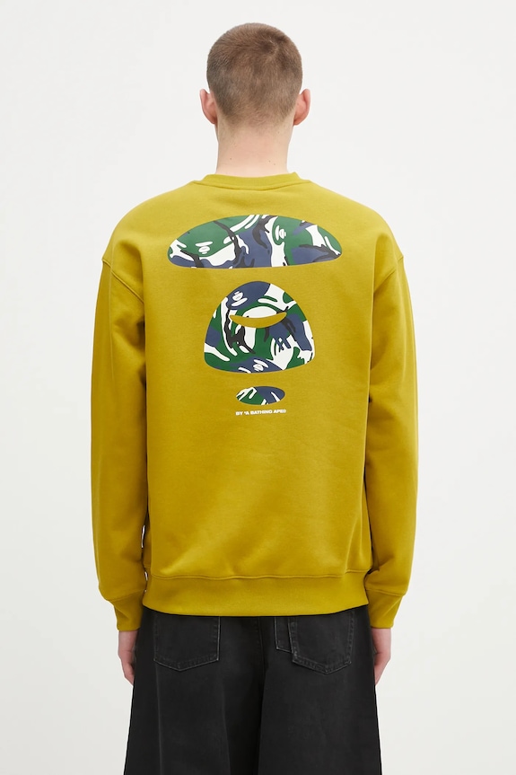 Odzież AAPE bluza Basic Crew Neck AAPSWMB336XXN zielony