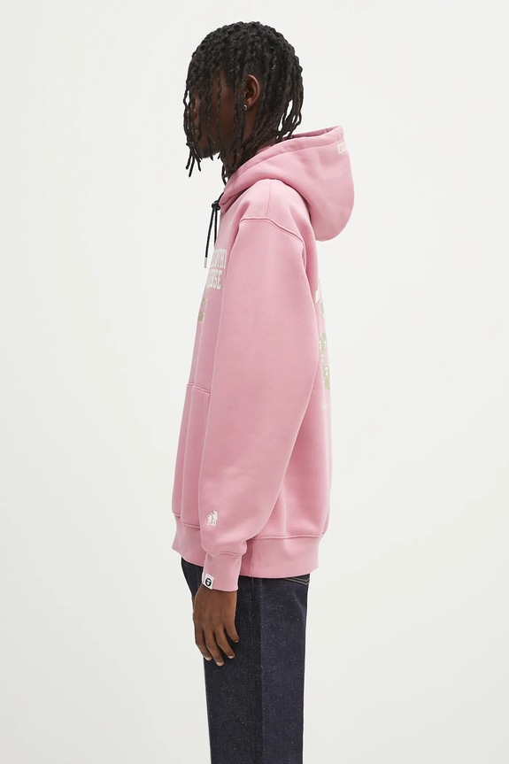 Dukserica AAPE Basic AAPSWMB342XXN roza SS25